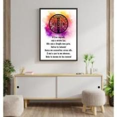 Imagem de Quadro Decorativo Oração Medalha De São Bento 45X34Cm