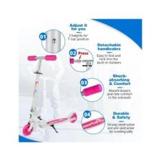 Imagem de Patinete Infantil Beleev V1 Dobrável De 2 Rodas Pink - Oem