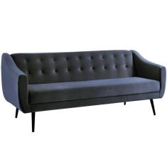 Imagem de Sofa Cama 3 Lug Pes Tabaco 210 cm 7019X1 Veludo Azul Marinho Dmobiliario