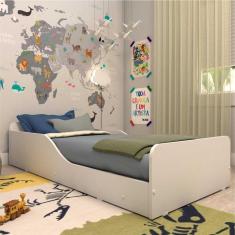 Imagem de Cama Infantil Montessoriana C/ Barras De Proteção P/ Colchão 150 X 70 Cm Square Multimóveis Branca
