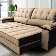 Imagem de Sof  Retr til E Reclin vel 3 Lugares Ferrara Platinum Tabaco