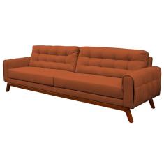 Imagem de Sofá 4 Lugares Sala de Estar Eros 260 cm Veludo Telha Base Fixa - Gran Belo