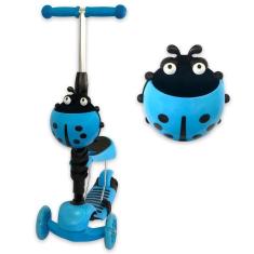 Imagem de Patinete Infantil 3 Rodas Led Dobrável Joaninha Banquinho