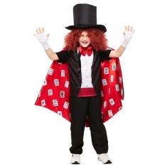 Imagem de Fantasia Mágico Infantil Roupa Carnaval + Cartola Capa Luvas