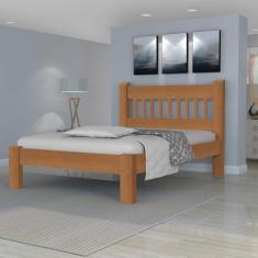 Imagem de Cama de Casal Luxo de Madeira Maciça Angelim Pedra/Cedro/Tauari Cor Imbuia