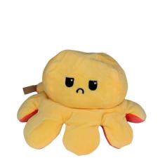 Imagem de Polvo Pelúcia Reversível Salmão Escuro Feliz/Amarelo Bravo