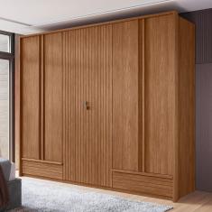 Imagem de Guarda Roupa Casal 252cm 6 Portas 5 Gavetas Democrata Santos Andirá - Jatoba