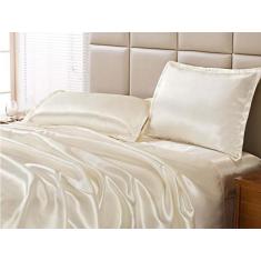 Imagem de Jogo De Lençol Cetim Casal 4 Peças Cama Box Seda Varias Cores - Hp Enx