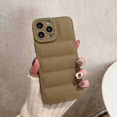 Imagem de Capa de telefone de silicone com jaqueta macia para iPhone 11 12 13 14 15 Pro Max XS X XR 7 8 Plus Capa traseira à prova de choque, cáqui, para iPhone 11