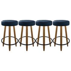 Imagem de Kit 4 Banqueta 60 Cm Alta Industrial Balcão Bar Ilha Assento - Lemape