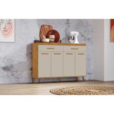 Imagem de Armário / Balcão de Cozinha  LE 4 Portas + 2 Gavetas Cor Ipê / Off Whi