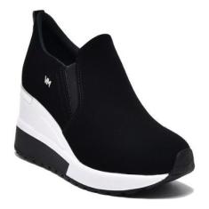 Imagem de Tênis Feminino Via Marte Salto Anabela Slip On Nobuck-Feminino