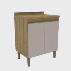 Imagem de Armário Balcão de Cozinha 70cm com Tampo 25mm e 2 Portas 2408