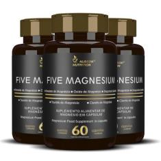Imagem de Five Magnesium 5 Magnésio Taurato Quelato Bisglicinato Cloreto 180 cáp