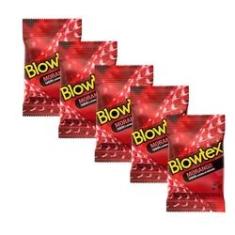 Imagem de Kit 5 Pacotes Preservativo Blowtex Morango C/ 3 Unidades Cada