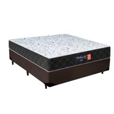 Imagem de Cama Box Casal + Colchão Espuma D33 Semi Ortopédico Extra Firme Comfort Prime 72x138x188 Marrom