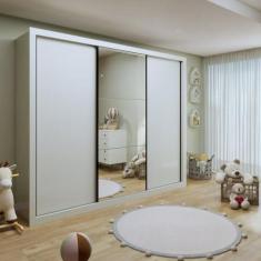 Imagem de Guarda-roupa Infantil com Espelho 3 Portas 6 Gavetas Marcella Branco