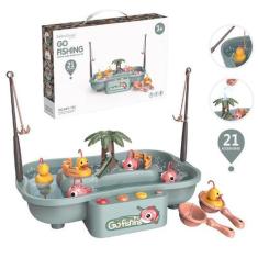 Imagem de Brinquedo Banheira Elétrica Pesca Peixes E Patos Com Música + Luz + Ág