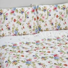 Imagem de Jogo De Lençol Casal Queen Elástico Algodão Pol. Floral 4Pç - Berve En