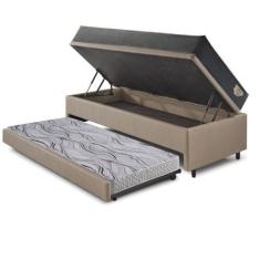 Imagem de Bicama Box Baú 88x188x42 Revestimento Sintético Bege com Colchão Adapt