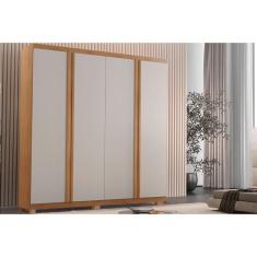 Imagem de Guarda Roupa Solteiro 4 Portas E 3 Gavetas C- Pés Gales Naturale-off White