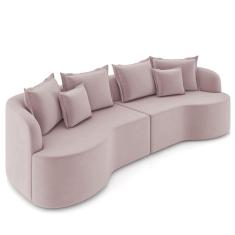 Imagem de Sofá 3 Lugares 230cm Orgânico Quito K04 Veludo Rosê - Mpozenato