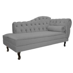 Imagem de Divã Recamier Sofá Juliana 160cm Lado Esquerdo Suede Cinza - AM Decor