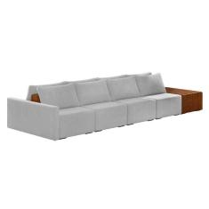 Imagem de Sofá Ilha 4 Lugares Living 512cm Modulado Lary Veludo Cinza K01 - D`rossi