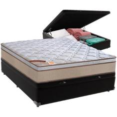 Imagem de Cama Box Baú e Colchão Revolution Tecnopedic Molas Casal Castor,  Pret