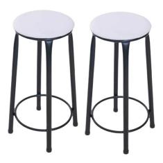 Imagem de Kit 2 banquetas alta sem encosto cozinha bar balcão  - ESPAÇO JUNCO, B