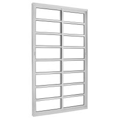 Imagem de Porta Correr 2 Folhas Móveis Central com Travessa Topsul 210x120cm Esquadrisul Branco