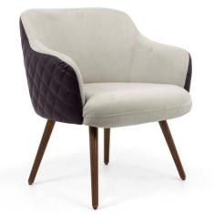 Imagem de Poltrona Decorativa Tressê Pés Palito Madeira Jade B-183 Corano Marrom