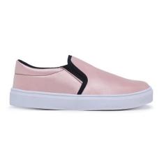 Imagem de Tênis Feminino Slip On Calce Fácil Casual Rosa - Zafrem