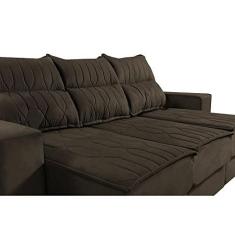 Imagem de Sofá Retrátil e Reclinável 2,25m Cama Inbox Canadá com Molas Velusoft Café