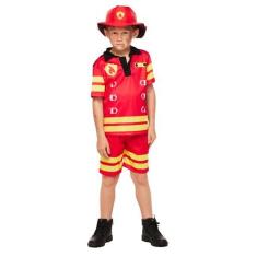 Imagem de Fantasia Infantil Bombeiro Menino Roupa Festa Com Capacete - Fantasias