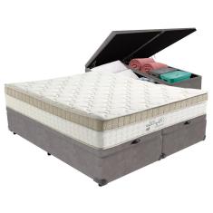 Imagem de Cama Box com Baú Cinza e Colchão King King Best Anjos