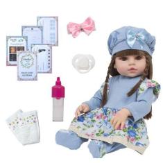 Imagem de Bebe Tipo Reborn Menina Princesa 100% Silicone Com Enxoval - Cegonha R