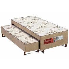 Imagem de Cama Box C Auxiliar Conjugado Solteiro Colchao Ortopedico Compact Plus Clean 88X188x40 Polar