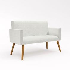 Imagem de Sofá Namoradeira 2 Lugares Luxo Tecido Linho - Linho Bege