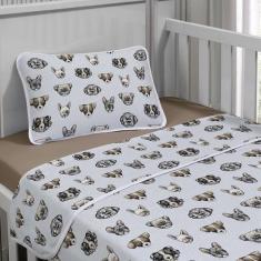 Imagem de Jogo De Cama Tecebem Mini Cama Malha Estampado Agnes 3 Pçs Trigo