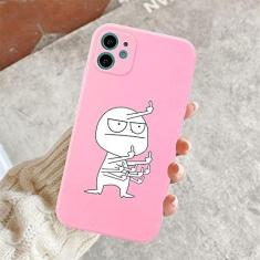 Imagem de Capa de telefone engraçada para iphone 11 12 13 pro max mini capas de dedo médio para iphone 7 8 plus x xr xs max capa traseira macia, rosa t2620, para iphone 12pro max