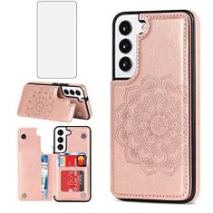 Imagem de Asuwish Capa de telefone para Samsung Galaxy S23 Plus 5G com protetor de tela de vidro temperado e carteira de couro flip suporte para cartão de crédito celular S23+5G S23plus 23S + S 23 23+ mulheres