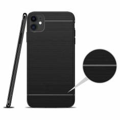 Imagem de Capinha Iphone 11 - Capa Compatível Iphone 11 TPU Preto Escovado - Hre