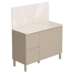 Imagem de Balcão para Cozinha Art Vanilla com Tampo Painel 120cm Travertino - Kits Paraná