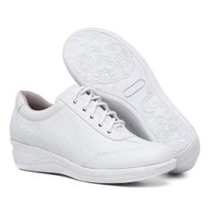 Imagem de Sapato Tênis Ortopédico Feminino Mocatênis Anti Stres Mocassim Amarrar Confortável Leve-Feminino