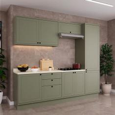 Imagem de Cozinha Compacta Évora com Tampo para Cooktop 8 PT 3 GV Verde Hill