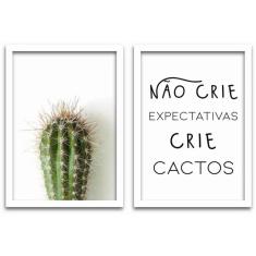 Quadros Decorativos Desenho Cactos Desenhos á Mão Bege Quarto