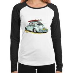 Imagem de Baby Look Raglan Fusca Vintage Manga Longa - Foca Na Moda