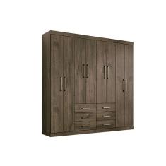 Imagem de Guarda Roupa 8 Portas E 6 Gavetas Liverpool Ebano Santos Andira