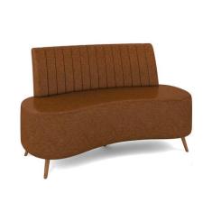 Imagem de Sofá 2 Lugares Living 135cm Pé Palito Maraú Sintético PU Marrom K01 - D'Rossi